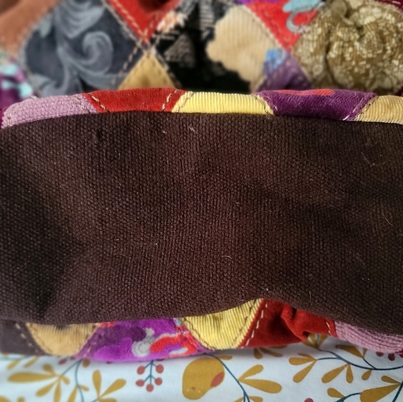 LUCKY patchwork corded leather trimmed hobo purse bag - Picture 8 of 12